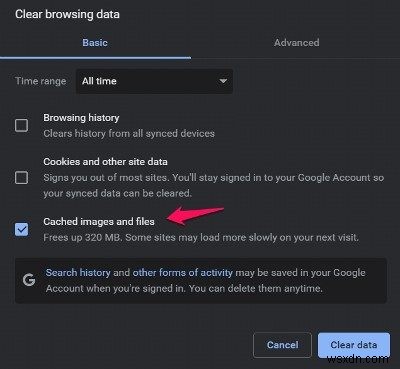 Chrome 또는 Edge 브라우저에서 RESULT_CODE_MISSING_DATA 오류 수정 