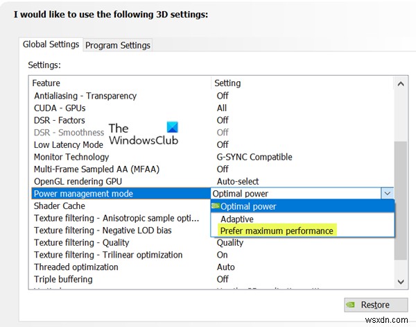 NVIDIA OpenGL 드라이버가 디스플레이 드라이버의 문제를 감지했습니다. 