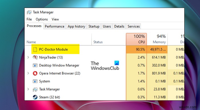 Windows 컴퓨터에서 PC-Doctor 모듈 높은 CPU 사용량 수정 