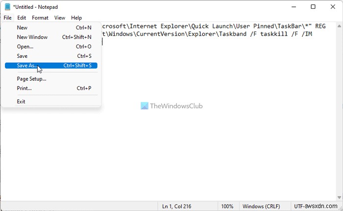 Windows 11/10에서 모든 작업 표시줄 아이콘을 한 번에 고정 해제하는 방법 