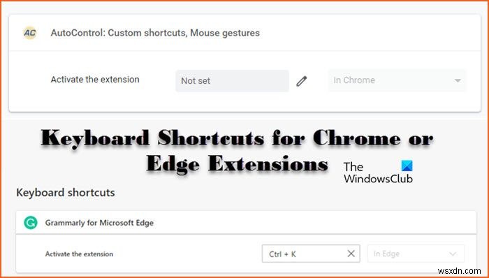 Chrome 또는 Edge 확장 프로그램에 대한 키보드 단축키를 설정하는 방법 