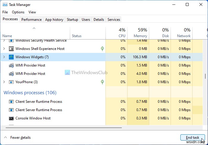 Windows 11에서 위젯을 추가하거나 제거할 수 없음 