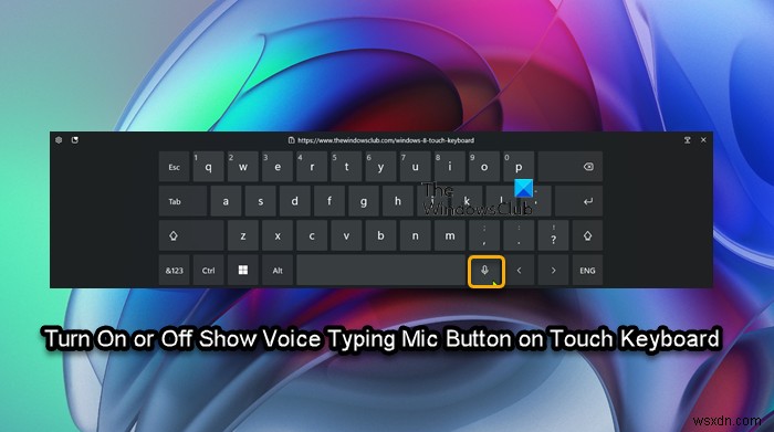 Windows 11의 터치 키보드에서 음성 입력 마이크 버튼을 표시하거나 숨기는 방법 