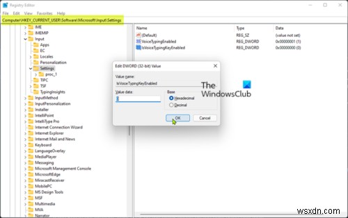 Windows 11의 터치 키보드에서 음성 입력 마이크 버튼을 표시하거나 숨기는 방법 