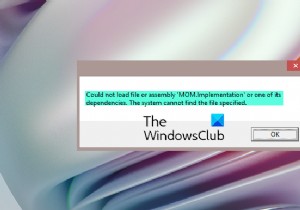 파일 또는 어셈블리 MOM.implementation 또는 해당 종속성 중 하나를 로드할 수 없습니다. 