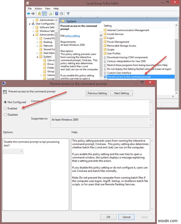 Windows 11/10에서 그룹 정책 또는 레지스트리를 사용하여 명령 프롬프트 활성화 또는 비활성화 