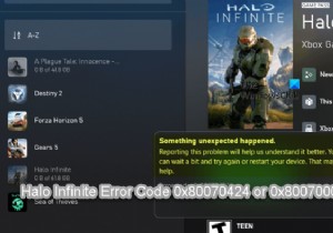 Windows PC에서 Halo 무한 오류 코드 0x80070424 또는 0x80070003 수정 