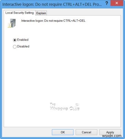 Windows 11/10에서 CTRL+ALT+DEL 보안 로그온을 활성화 또는 비활성화하는 방법 