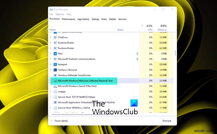 Windows 11/10에서 MRT.exe 높은 디스크 및 CPU 사용량 수정 