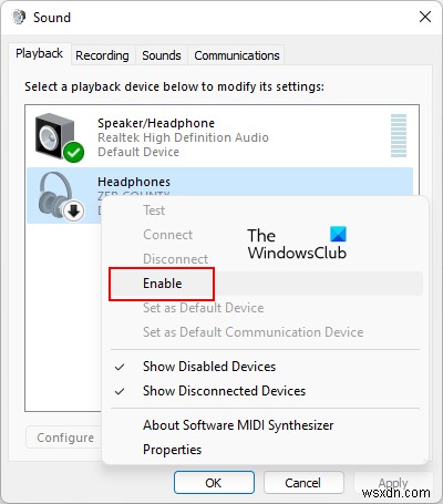 Windows 11/10에서 오디오 장치가 비활성화되어 있습니다.