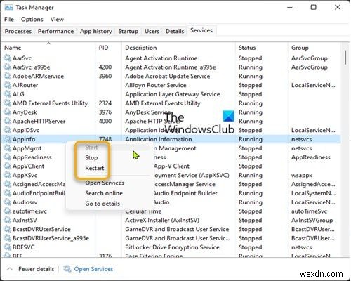 Windows 11/10에서 서비스를 활성화, 비활성화, 시작, 중지 또는 다시 시작하는 방법 