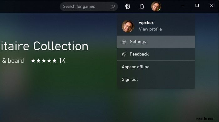 Xbox 앱 설치 게임의 기본 위치 변경 