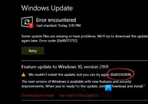 Windows 업데이트 오류 코드 0x80242008 수정 