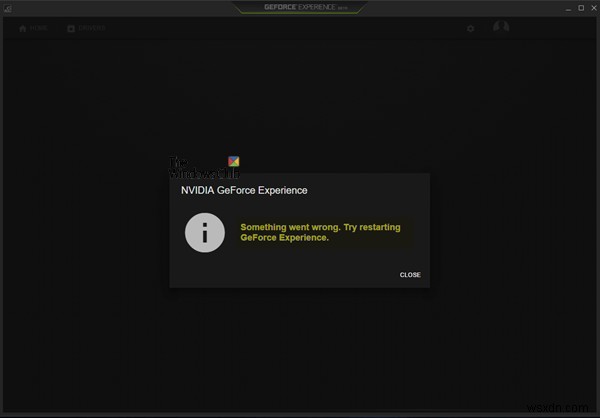 NVIDIA GeForce Experience, Windows 11/10에서 문제가 발생했습니다. 