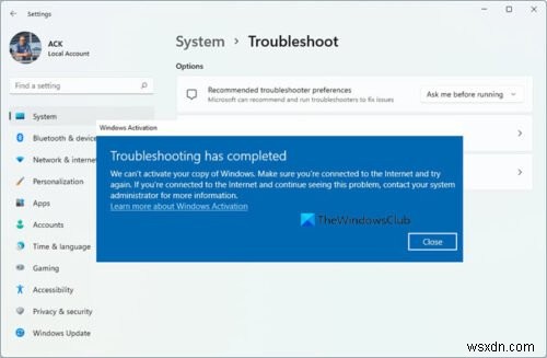 Windows 정품 인증 오류 코드 0x803F7000 또는 0x803F7001 수정 