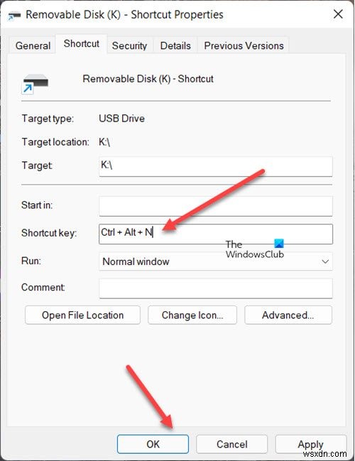 Windows 11/10에서 USB 드라이브를 여는 바로 가기 키를 만드는 방법 