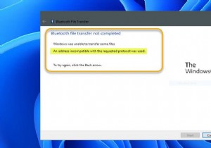 Windows 11/10 블루투스 오류  요청한 프로토콜과 호환되지 않는 주소가 사용되었습니다  해결 방법