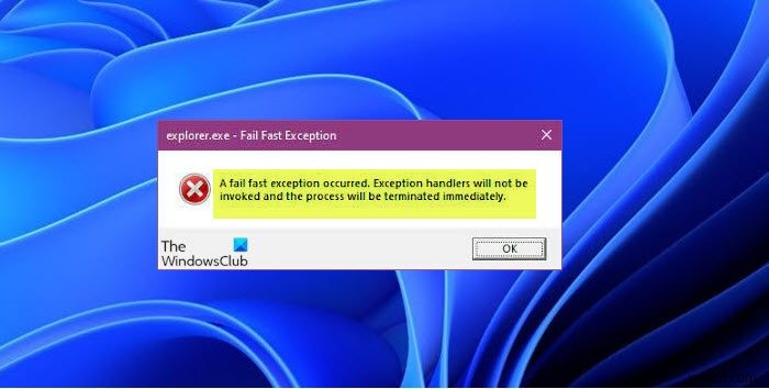 Windows 11/10에서 Fail Fast Exception 오류 수정 