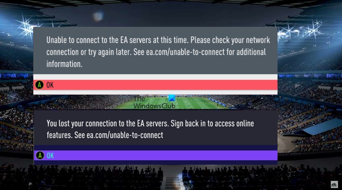 EA 서버에 연결할 수 없습니다. EA 서버에 대한 연결이 끊어졌습니다. 