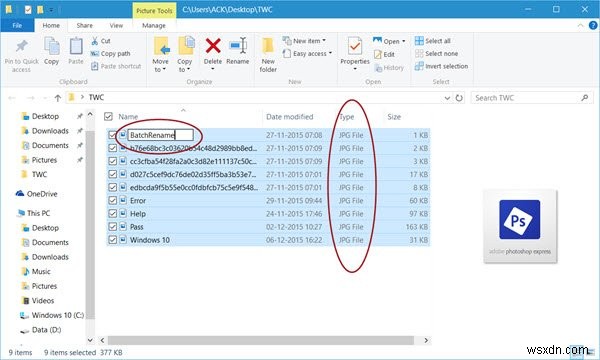 Windows 11/10에서 일괄 이름 바꾸기 파일 및 파일 확장명 