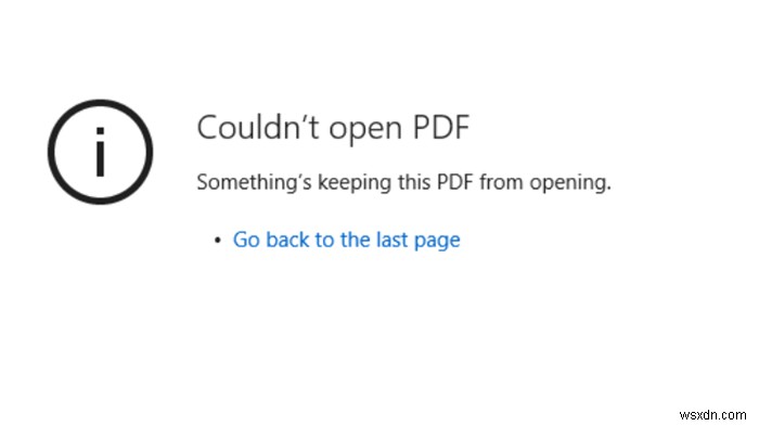 Edge에서 PDF를 열 수 없습니다. 무언가가 이 PDF를 열지 못하게 합니다. 