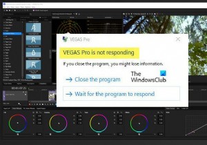 Sony Vegas가 Windows 11/10에서 계속 충돌하거나 응답하지 않음 