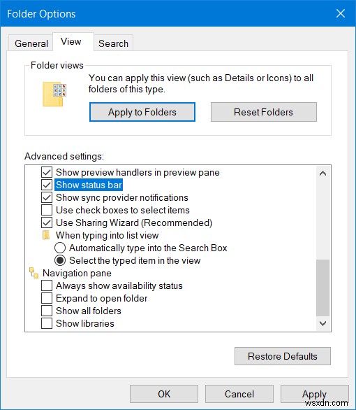 Windows 11/10의 파일 탐색기에서 상태 표시줄을 활성화 또는 비활성화하는 방법 