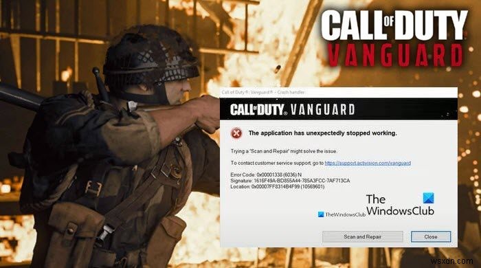 PC에서 CoD Vanguard 오류 코드 0x00001338 N 수정 