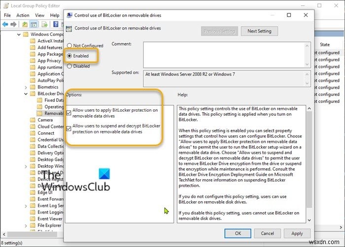 Windows 10의 이동식 데이터 드라이브에서 BitLocker 사용을 켜거나 끄는 방법 