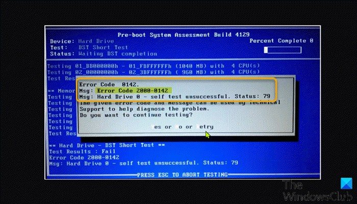 Windows 컴퓨터에서 하드 드라이브 오류 코드 2000-0142 수정 