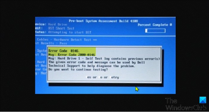 Windows 컴퓨터에서 하드 드라이브 오류 코드 2000-0146 수정 