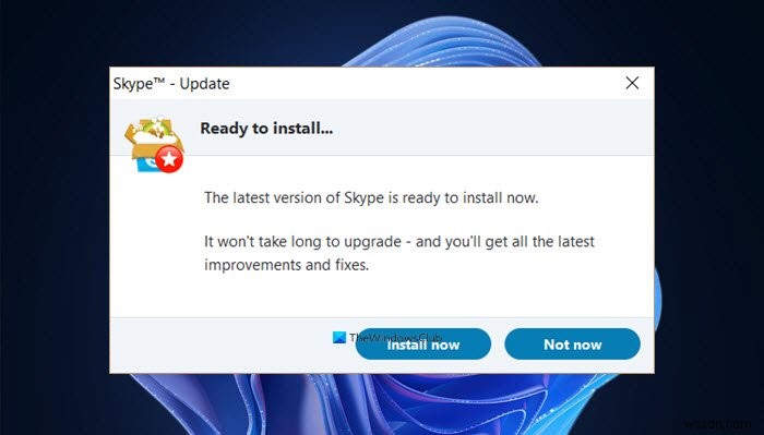 Skype는 Windows 11/10에서 열 때마다 설치됩니다. 
