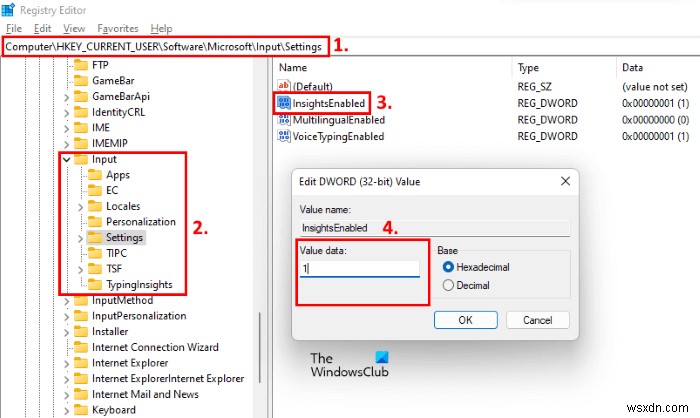 Windows 11에서 타이핑 인사이트를 켜거나 끄는 방법 