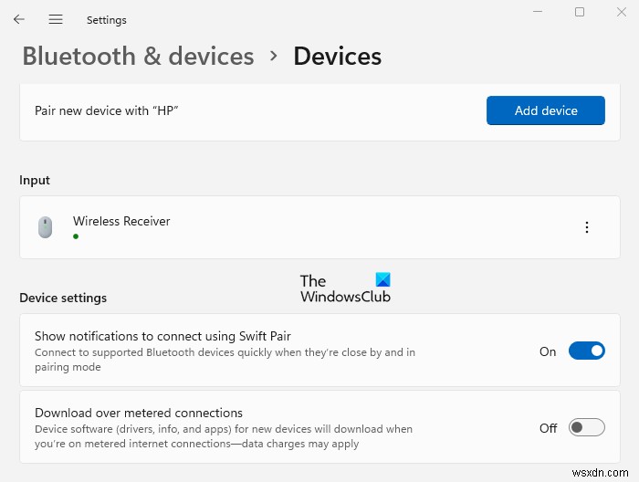 Windows 11의 Bluetooth 및 장치 설정 