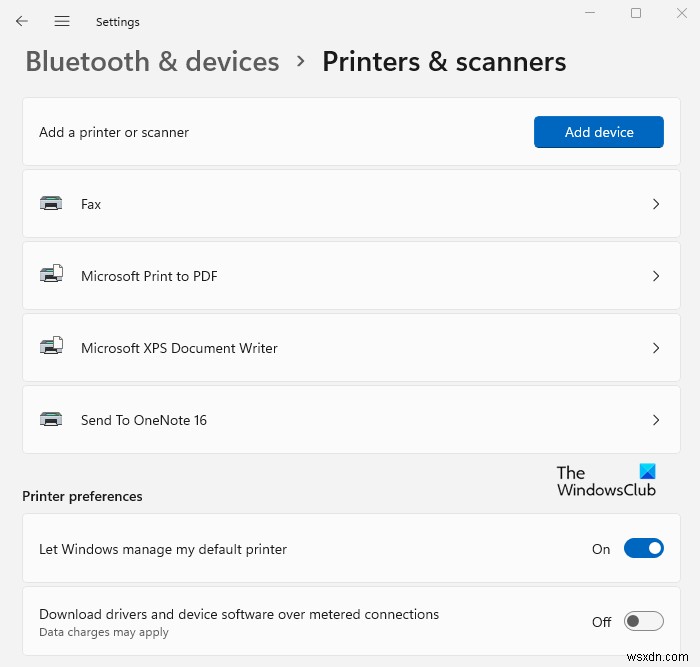 Windows 11의 Bluetooth 및 장치 설정 