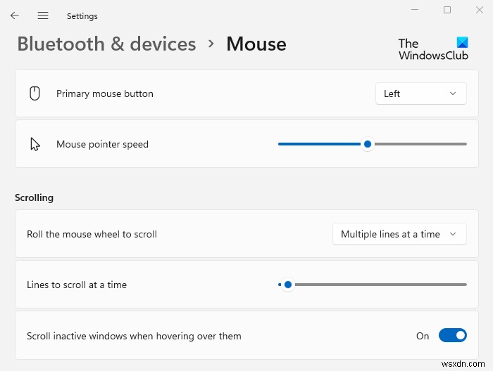 Windows 11의 Bluetooth 및 장치 설정 