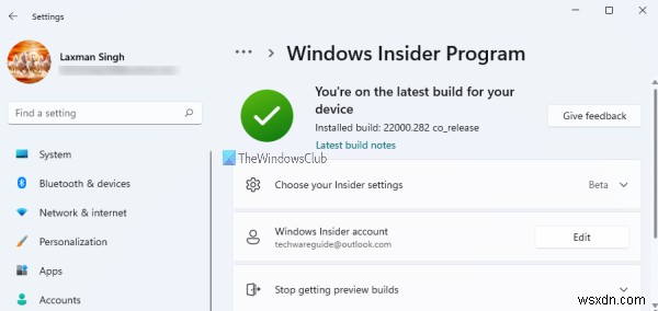 Windows 11의 Windows 업데이트 설정 