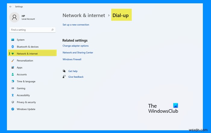 Windows 11의 네트워크 및 인터넷 설정 