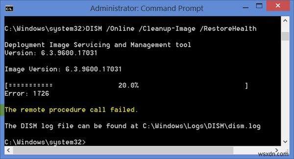 Windows 11/10에서 DISM을 사용하는 동안 원격 프로시저 호출 실패 오류 