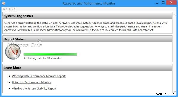 Perfmon을 사용하여 Windows의 시스템 상태 보고서 생성 