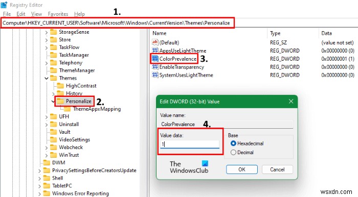 Windows 11에서 시작 메뉴 및 작업 표시줄의 강조 색상을 켜거나 끄는 방법 