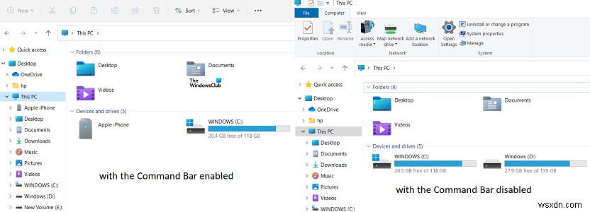 Windows 11에서 파일 탐색기 명령 모음을 비활성화하는 방법 