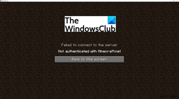 Minecraft.net으로 인증되지 않은 서버에 연결하지 못했습니다. 