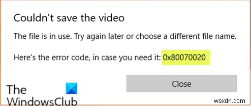 Windows 11/10에서 사진 앱 오류 0x80070020 수정 