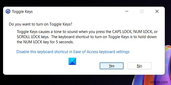 Windows 11에서 토글 키를 음소거하는 방법 