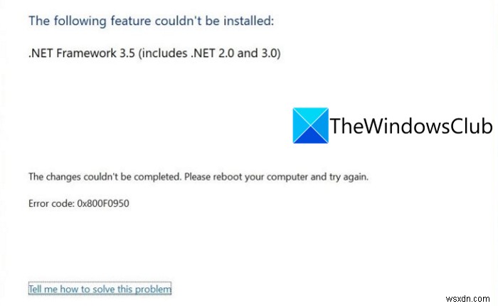 Windows 11에서 .NET Framework 3.5 설치 오류 0x800F0950 수정 