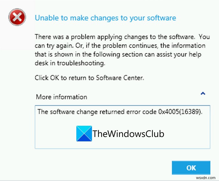 Windows 업그레이드 시 오류 코드 0x4005(16389) 수정 