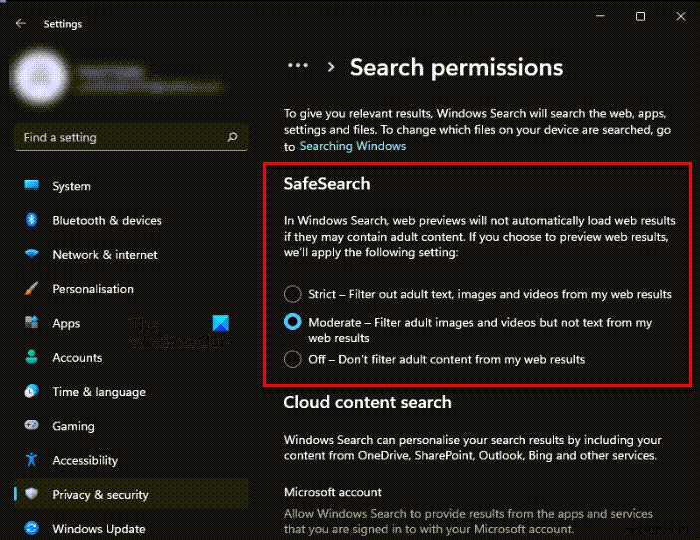 Windows 11에서 검색 설정 및 권한을 구성하는 방법 