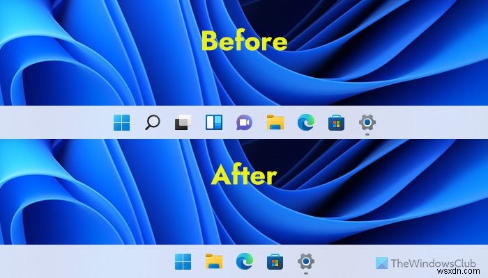 Windows 11 작업 표시줄에서 검색, 작업 보기, 채팅 또는 위젯 아이콘을 제거하는 방법 