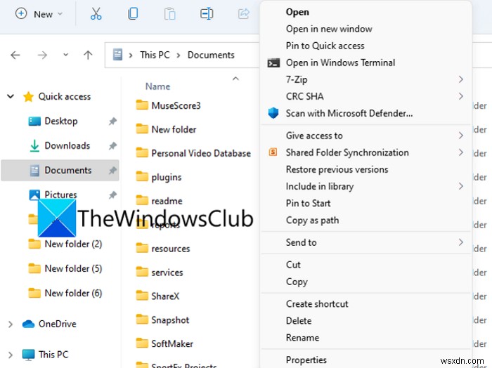 Windows 11에서 이전의 오른쪽 클릭 컨텍스트 메뉴를 다시 가져오는 방법 